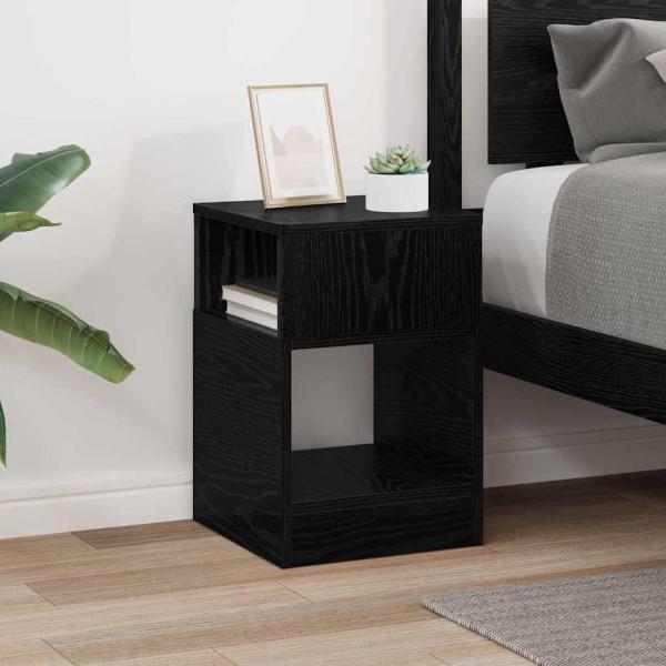 Beistelltisch Schwarz Eichen-Optik 30,5 x 30 x 45 cm