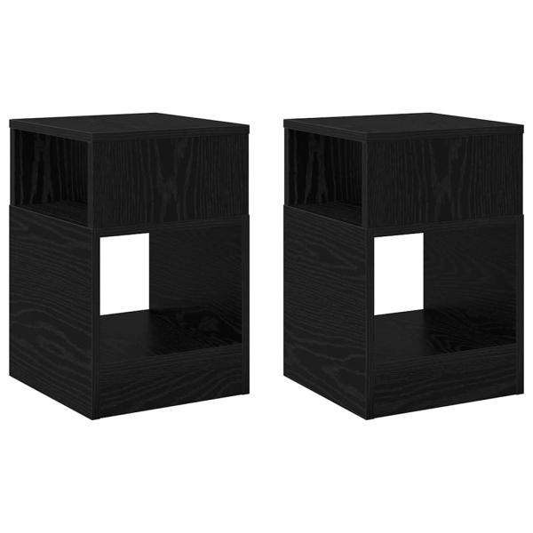 Beistelltisch 2 stk. Schwarz Eichen-Optik 30,5 x 30 x 45 cm