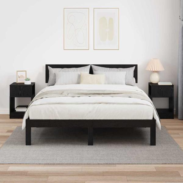 Beistelltisch 2 stk. Schwarz Eichen-Optik 30,5 x 30 x 45 cm