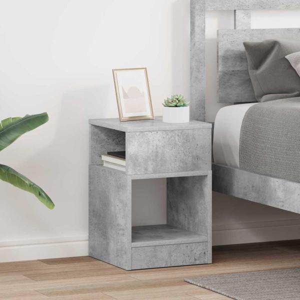 ARDEBO.de - Beistelltisch 2 stk. Beton Grau 30,5 x 30 x 45 cm Holzwerkstoff