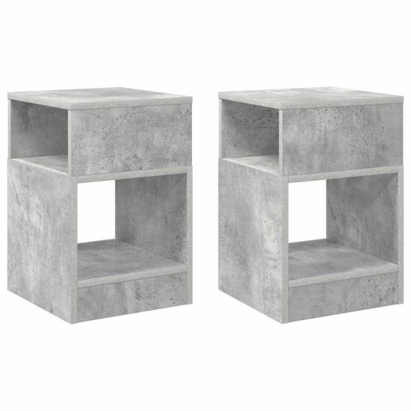 Beistelltisch 2 stk. Beton Grau 30,5 x 30 x 45 cm Holzwerkstoff