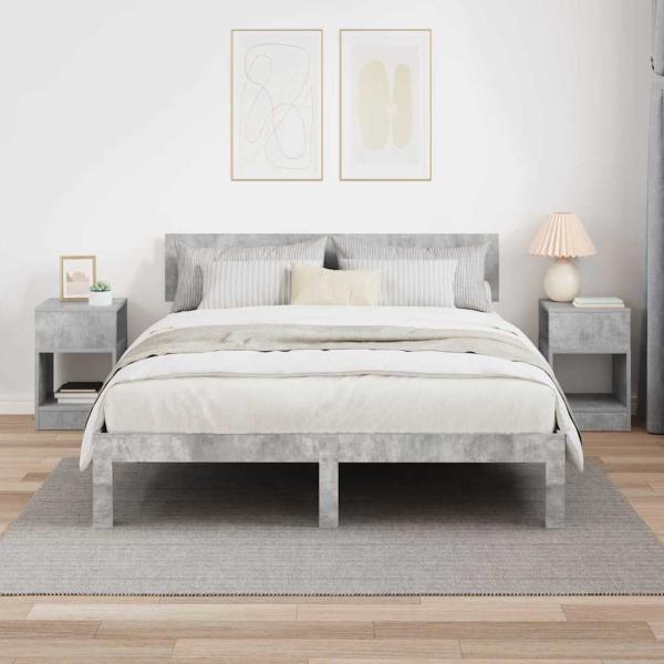 Beistelltisch 2 stk. Beton Grau 30,5 x 30 x 45 cm Holzwerkstoff