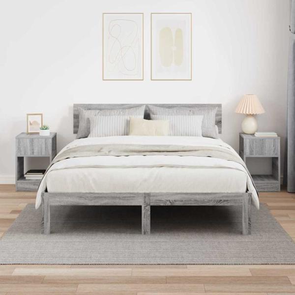 Beistelltisch 2 stk. Graues Sonoma 30,5 x 30 x 45 cm