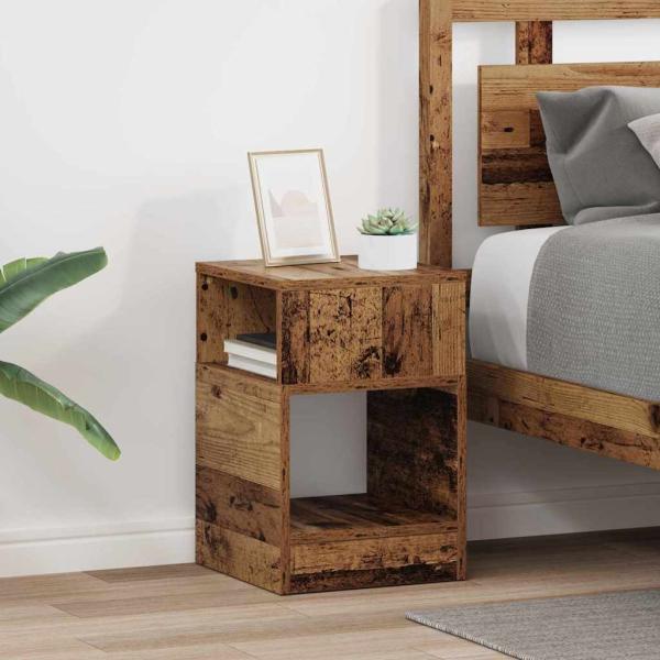 ARDEBO.de - Beistelltisch 2 stk. Altholz 30,5 x 30 x 45 cm Holzwerkstoff