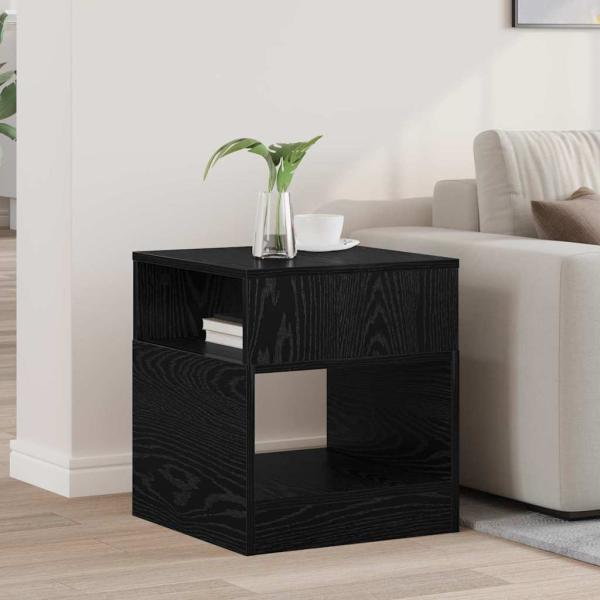 ARDEBO.de - Beistelltisch Schwarz Eichen-Optik 40,5 x 40 x 45 cm