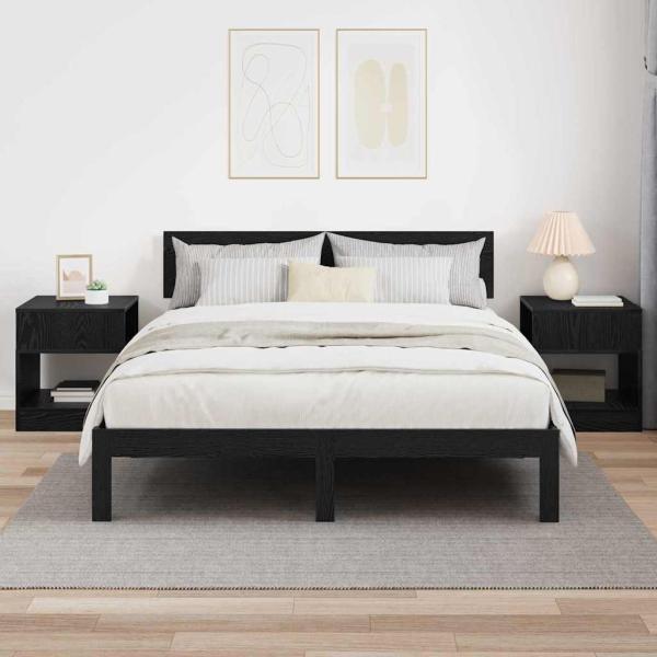 Beistelltisch 2 stk. Schwarz Eichen-Optik 40,5 x 40 x 45 cm