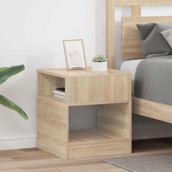 ARDEBO.de - Beistelltisch 2 stk. Sonoma-Eiche 40,5 x 40 x 45 cm