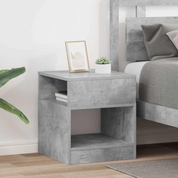 ARDEBO.de - Beistelltisch 2 stk. Beton Grau 40,5 x 40 x 45 cm Holzwerkstoff