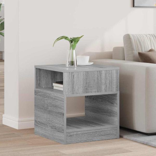 ARDEBO.de - Beistelltisch Sonoma-Grau 40,5 x 40 x 45 cm Holzwerkstoff