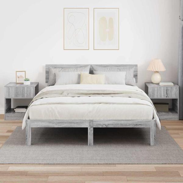 Beistelltisch 2 stk. Graues Sonoma 40,5 x 40 x 45 cm