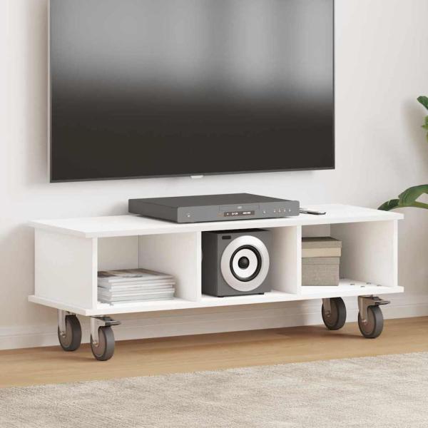 ARDEBO.de - TV-Ständer 100 x 35 x 35 cm Weiß Holzwerkstoff