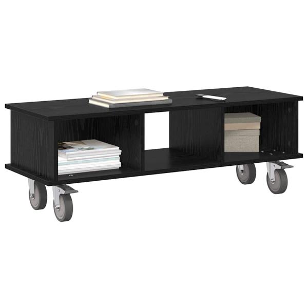TV-Ständer 100 x 35 x 35 cm Schwarz Eichen-Optik Holzwerkstoff