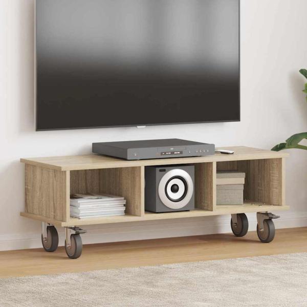 ARDEBO.de - TV-Ständer 100 x 35 x 35 cm Sonoma-Eiche Holzwerkstoff