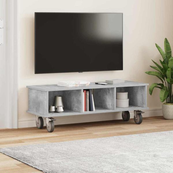 TV-Ständer 100 x 35 x 35 cm Betongrau Holzwerkstoff