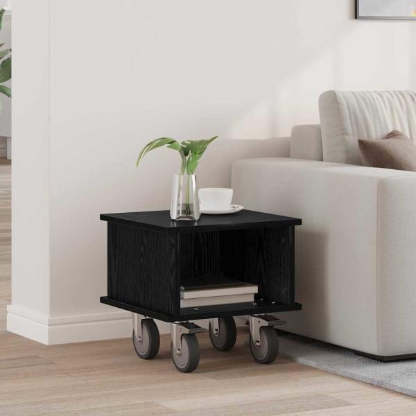 ARDEBO.de - TV-Ständer 37 x 35 x 35 cm Schwarz Eichen-Optik Holzwerkstoff