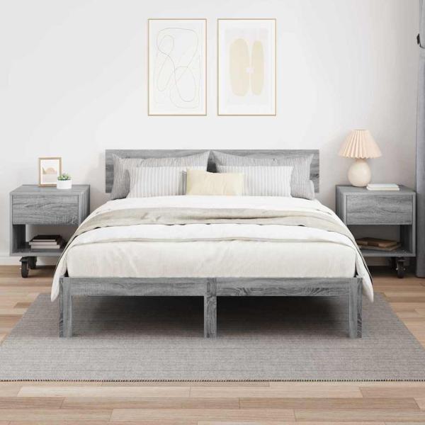 Nachttisch 2 stk. Graues Sonoma 40,5 x 40 x 48 cm Holzwerkstoff