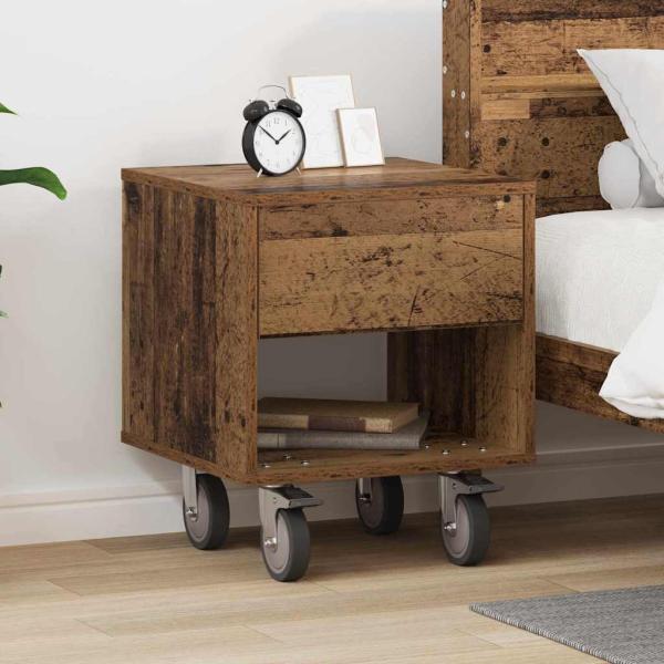 ARDEBO.de - Nachttisch Altholz 40,5 x 40 x 48 cm Holzwerkstoff