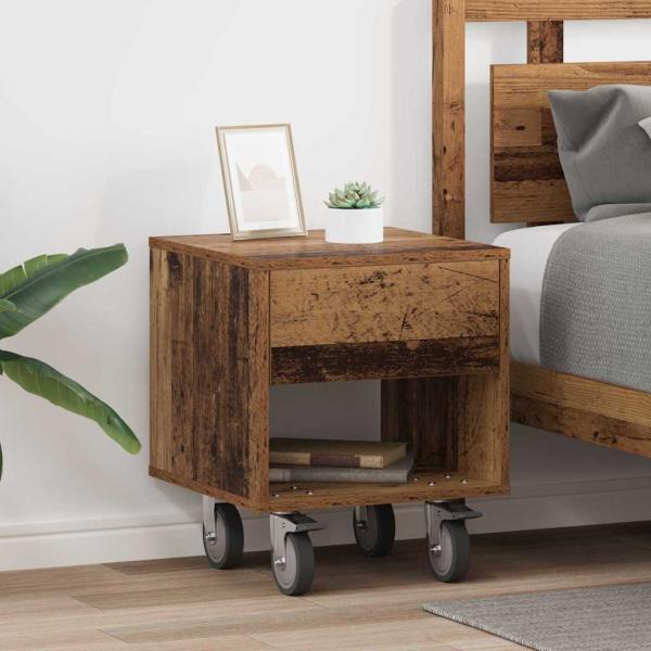 ARDEBO.de - Nachttisch 2 stk. Altholz 40,5 x 40 x 48 cm Holzwerkstoff