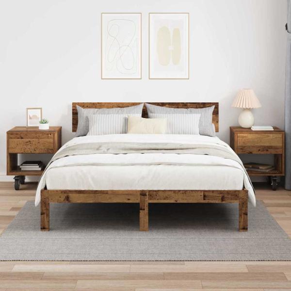 Nachttisch 2 stk. Altholz 40,5 x 40 x 48 cm Holzwerkstoff