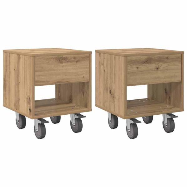 Nachttisch 2 stk. Artisan-Eiche 40,5 x 40 x 48 cm Holzwerkstoff