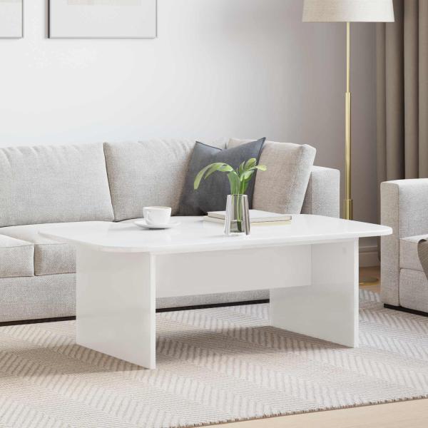 ARDEBO.de - Couchtisch Weiß 93 x 53 x 33 cm Holzwerkstoff