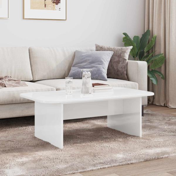 Couchtisch Hochglanz Weiß 93 x 53 x 33 cm Holzwerkstoff