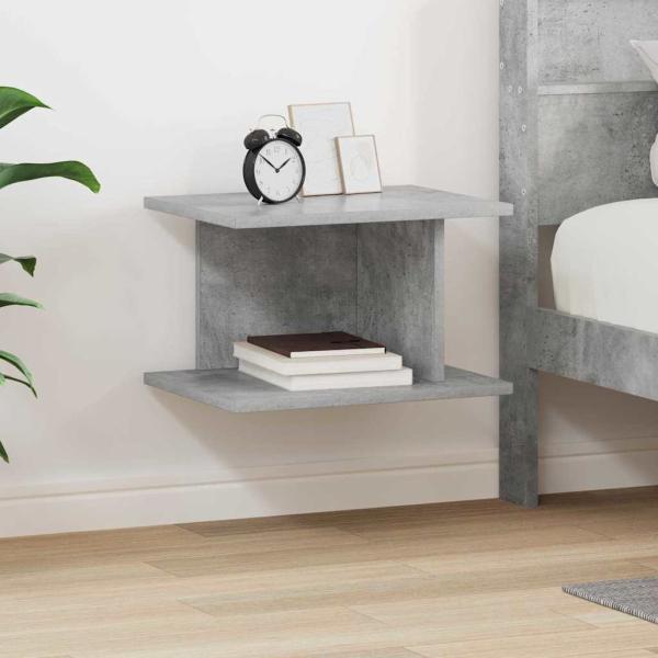 ARDEBO.de - Nachttisch Beton Grau 40 x 30 x 25 cm Holzwerkstoff