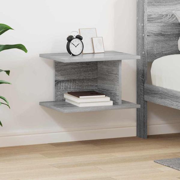 ARDEBO.de - Nachttisch Sonoma-Grau 40 x 30 x 25 cm Holzwerkstoff