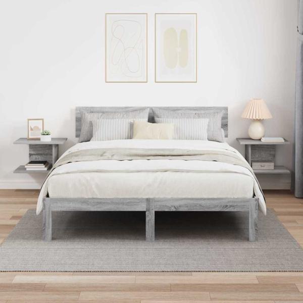 Nachttisch 2 stk. Graues Sonoma 40 x 30 x 25 cm Holzwerkstoff