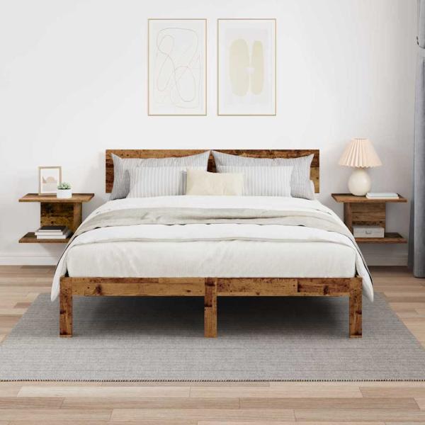 Nachttisch 2 stk. Altholz 40 x 30 x 25 cm Holzwerkstoff