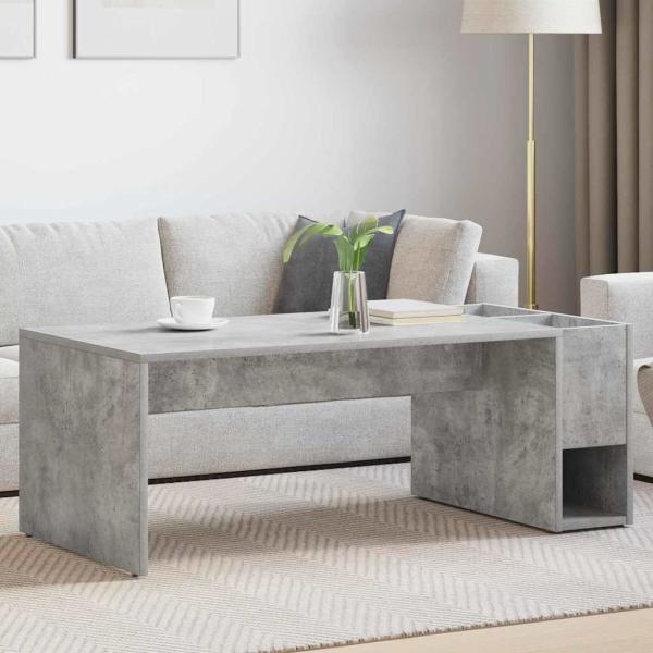ARDEBO.de - Couchtisch Beton Grau 101,5 x 50 x 37 cm Holzwerkstoff