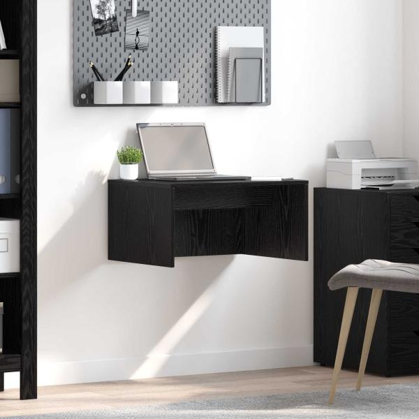 ARDEBO.de - Wandtisch Schwarz Eichen-Optik Holzwerkstoff 60 x 45 x 30 cm