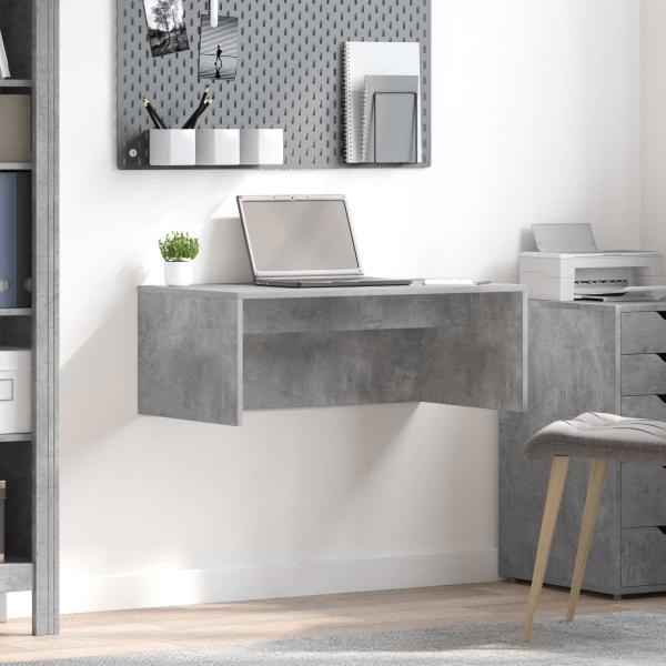 ARDEBO.de - Wandtisch Beton Grau Holzwerkstoff 80 x 45 x 30 cm