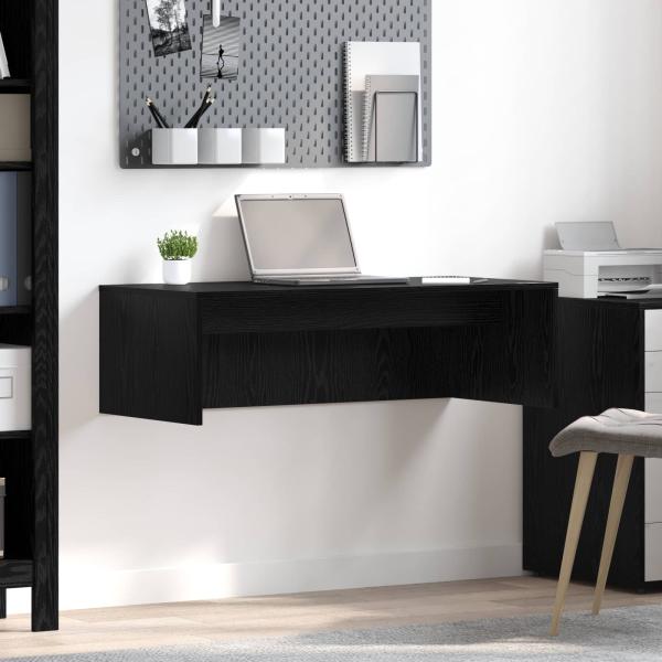 ARDEBO.de - Wandtisch Schwarz Eichen-Optik Holzwerkstoff 100 x 45 x 30 cm