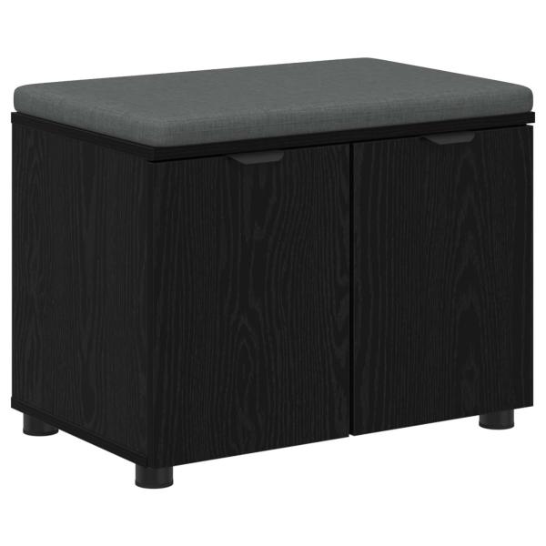 Flurbank mit Kissen mit Regal Schwarze Eiche 60 x 38 x 46 cm