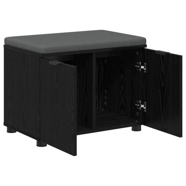 Flurbank mit Kissen mit Regal Schwarze Eiche 60 x 38 x 46 cm