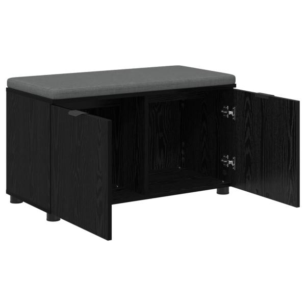 Flurbank mit Kissen mit Regal Schwarze Eiche 80 x 38 x 46 cm