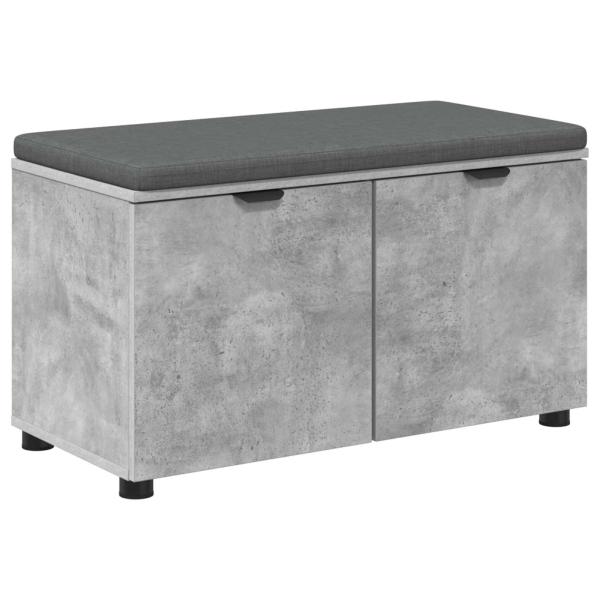 Flurbank mit Kissen mit Regal mit Tür Betongrau 80 x 38 x 46 cm