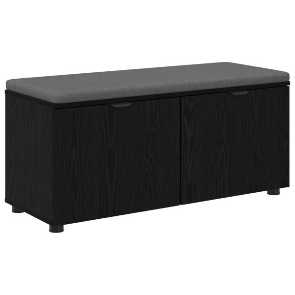 Flurbank mit Kissen mit Regal Schwarze Eiche 100 x 38 x 46 cm