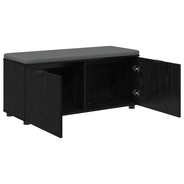 Flurbank mit Kissen mit Regal Schwarze Eiche 100 x 38 x 46 cm