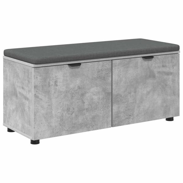 Flurbank mit Kissen mit Regal Betongrau 100 x 38 x 46 cm
