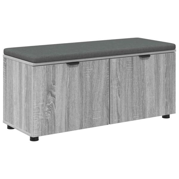 Flurbank mit Kissen mit Regal Graues Sonoma 100 x 38 x 46 cm