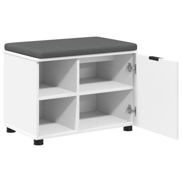 Flurbank mit Kissen mit Regal mit Speicher Weiß 60 x 38 x 46 cm