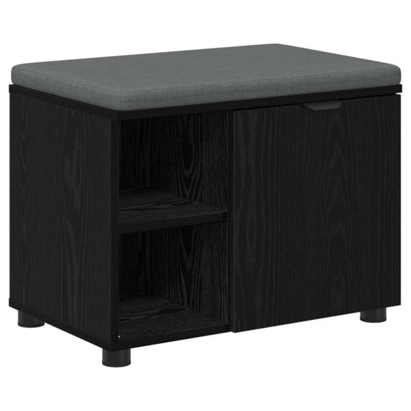 Flurbank mit Kissen mit Regal Schwarze Eiche 60 x 38 x 46 cm