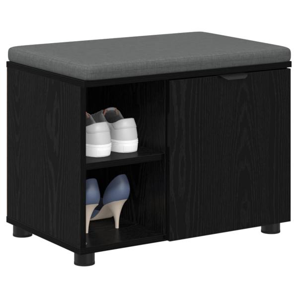 Flurbank mit Kissen mit Regal Schwarze Eiche 60 x 38 x 46 cm