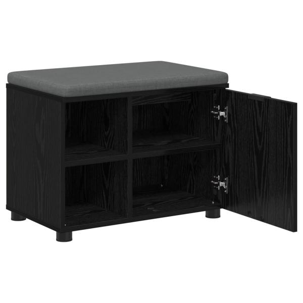 Flurbank mit Kissen mit Regal Schwarze Eiche 60 x 38 x 46 cm