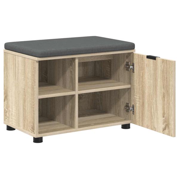 Flurbank mit Kissen mit Regal Sonoma-Eiche 60 x 38 x 46 cm