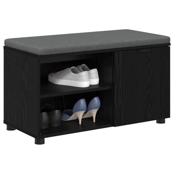 Flurbank mit Kissen mit Regal Schwarze Eiche 80 x 38 x 46 cm