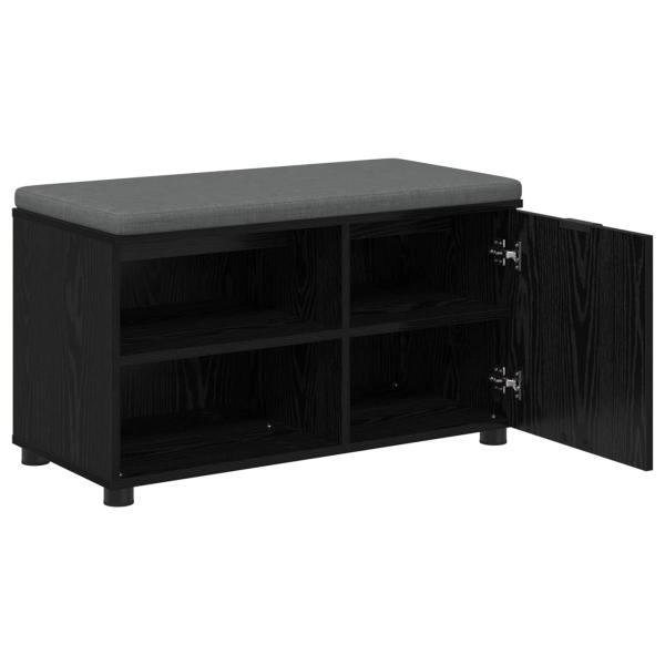 Flurbank mit Kissen mit Regal Schwarze Eiche 80 x 38 x 46 cm