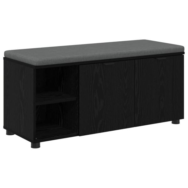 Flurbank mit Kissen mit Regal Schwarze Eiche 100 x 38 x 46 cm